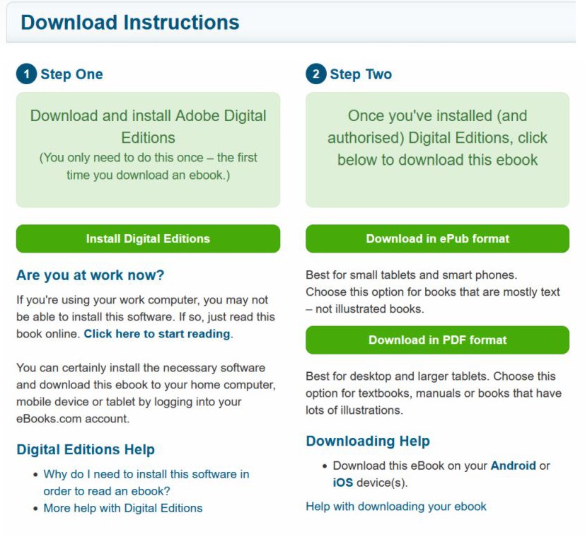Ebook download instructions page for pc mac